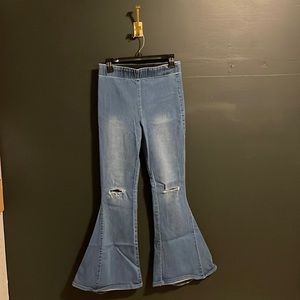 Newburyport Kustom elastic waist bell bottom jeans